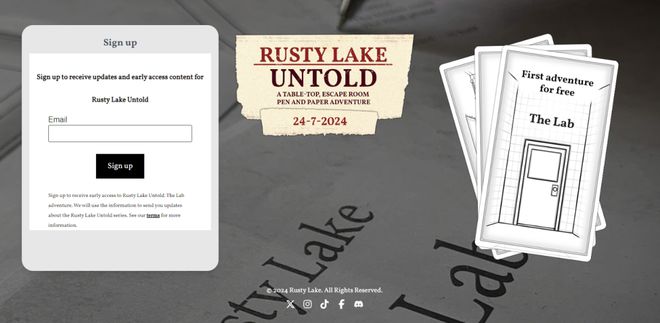 九游娱乐《锈湖》桌游《RustyLakeUntold》7月24日开放免费下载